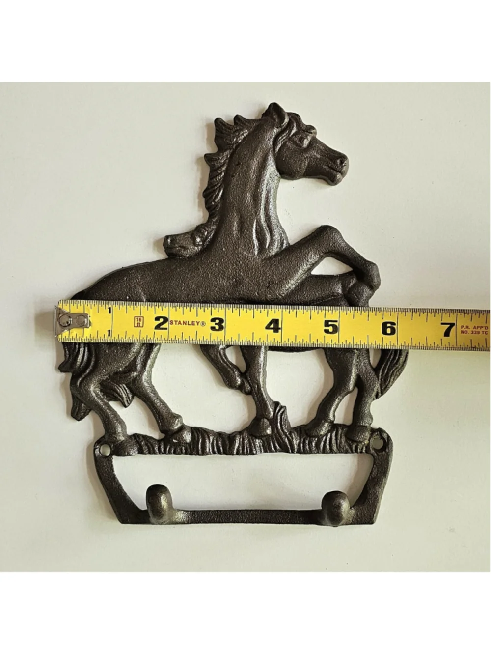 Vintage Cast Iron Horse Wall Hook Mare and Foal Towel Tack Hanger Rustic 7.5